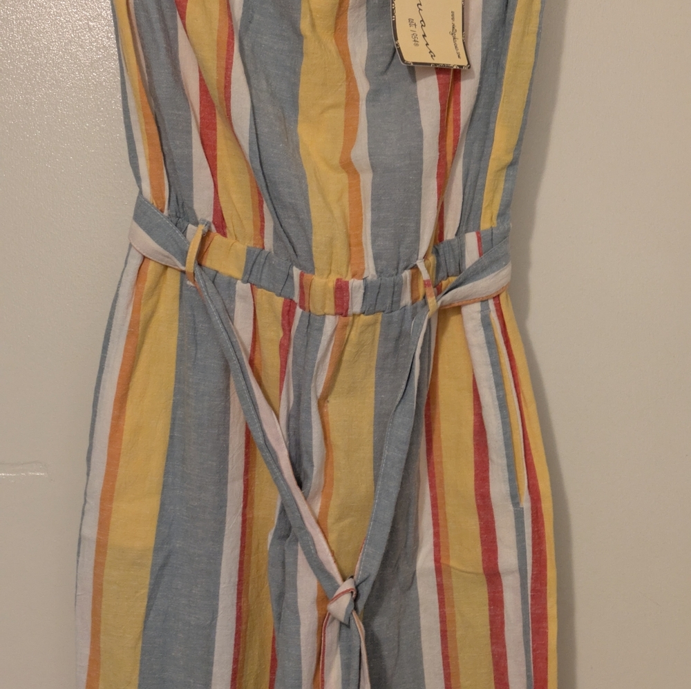 Vintage Havana Striped Jumpsuit with Belt Size Medium Spring & Summer Wear - Picture 3 of 9